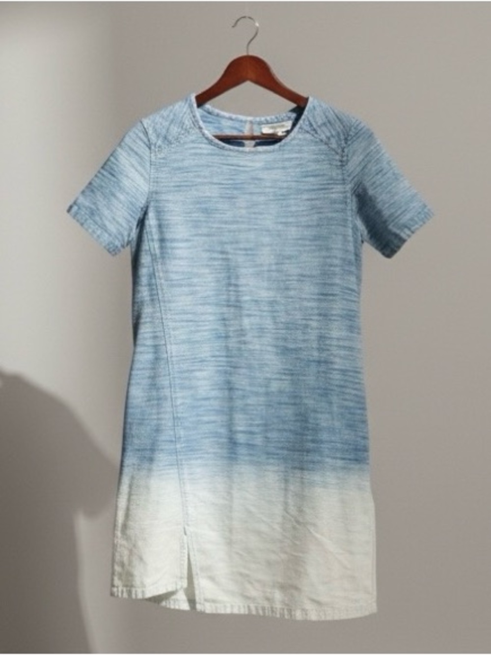 All Saints Light Blue Ombre Crewneck Mini Dress